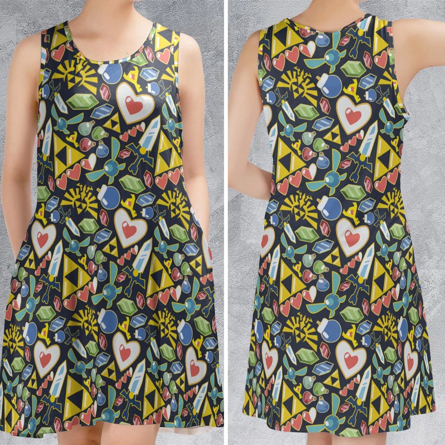 Casual Sleeveless Dress - G7DH61WM