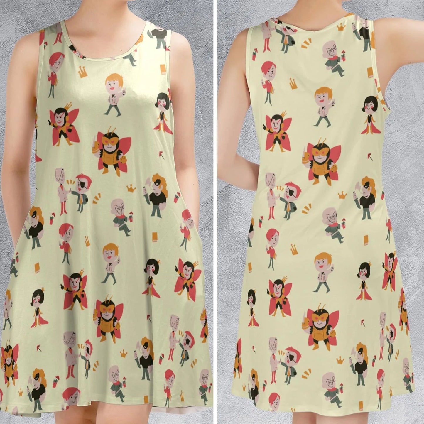 Casual Sleeveless Dress - X8C9KNP5
