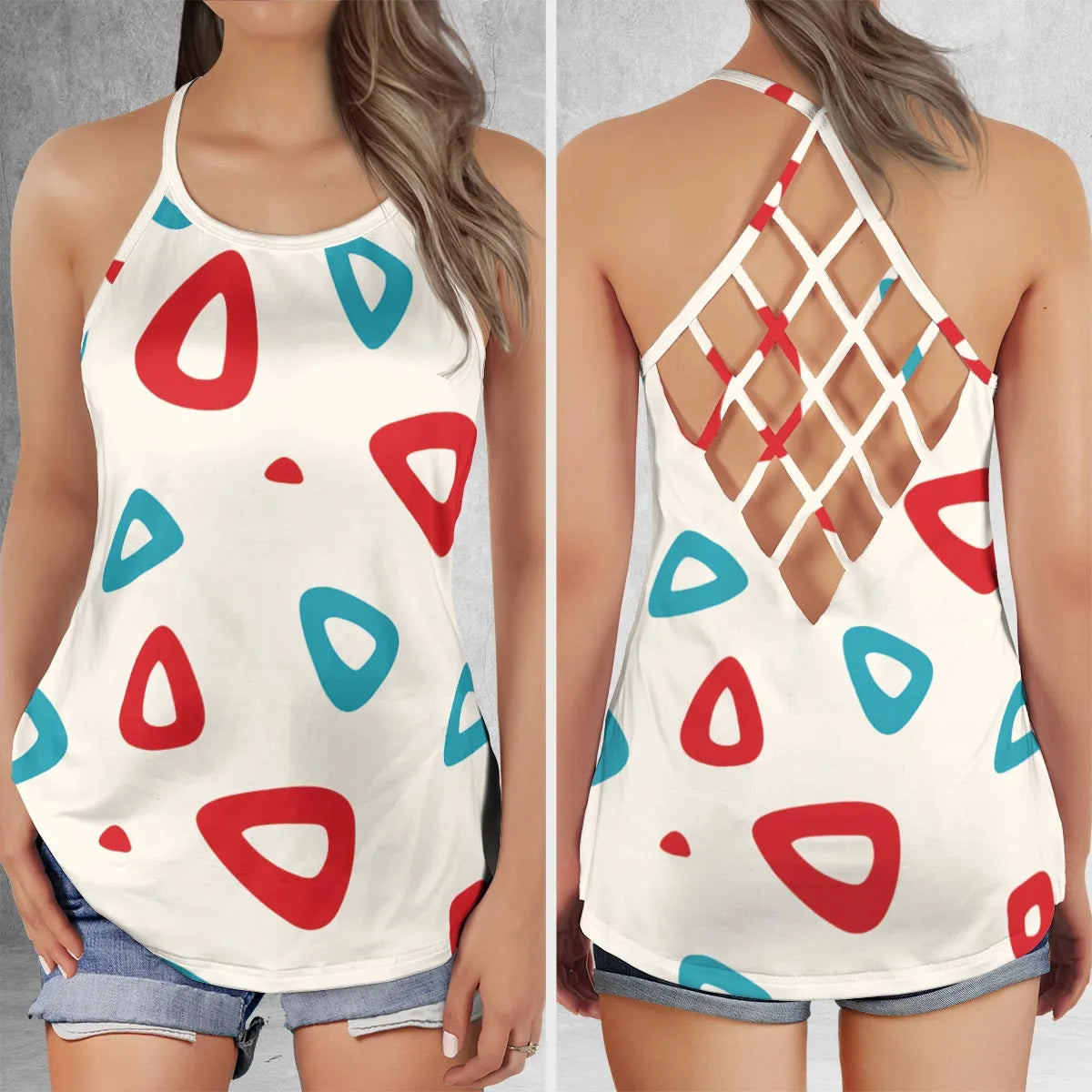 Lattice Back Tank Top - GNJ68KNE