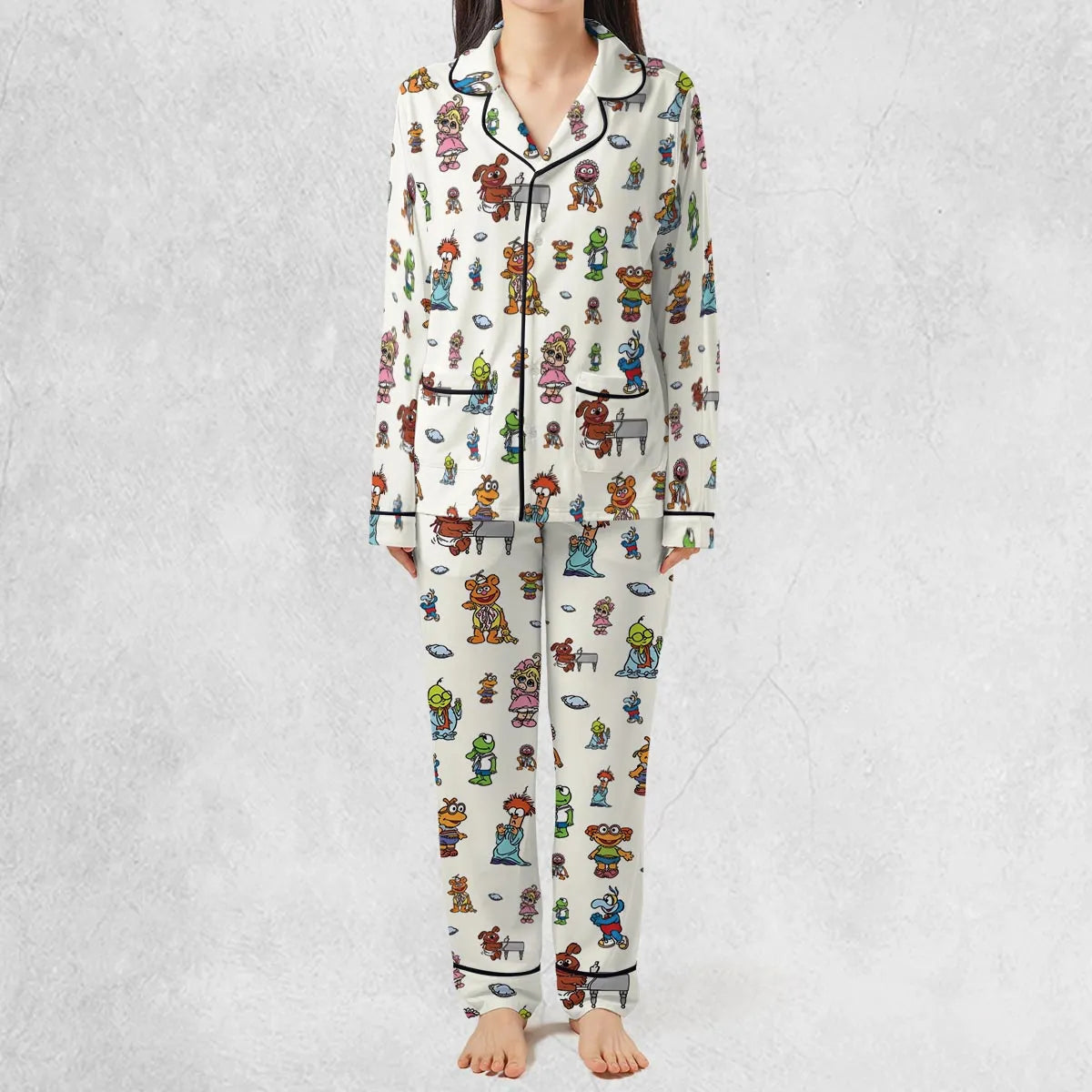 Stretch Long-Sleeve Pajamas Set - Q2CPUPYH