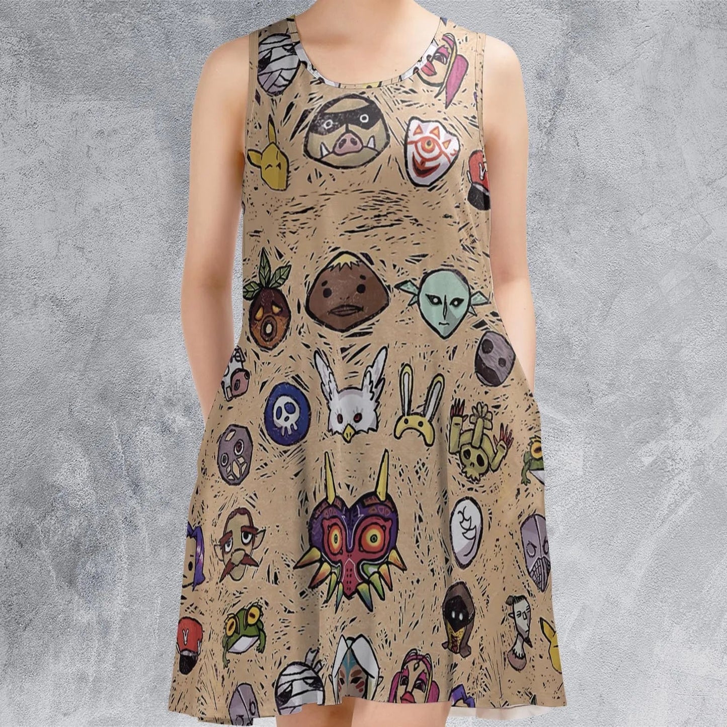 Casual Sleeveless Dress - W4BW15MN