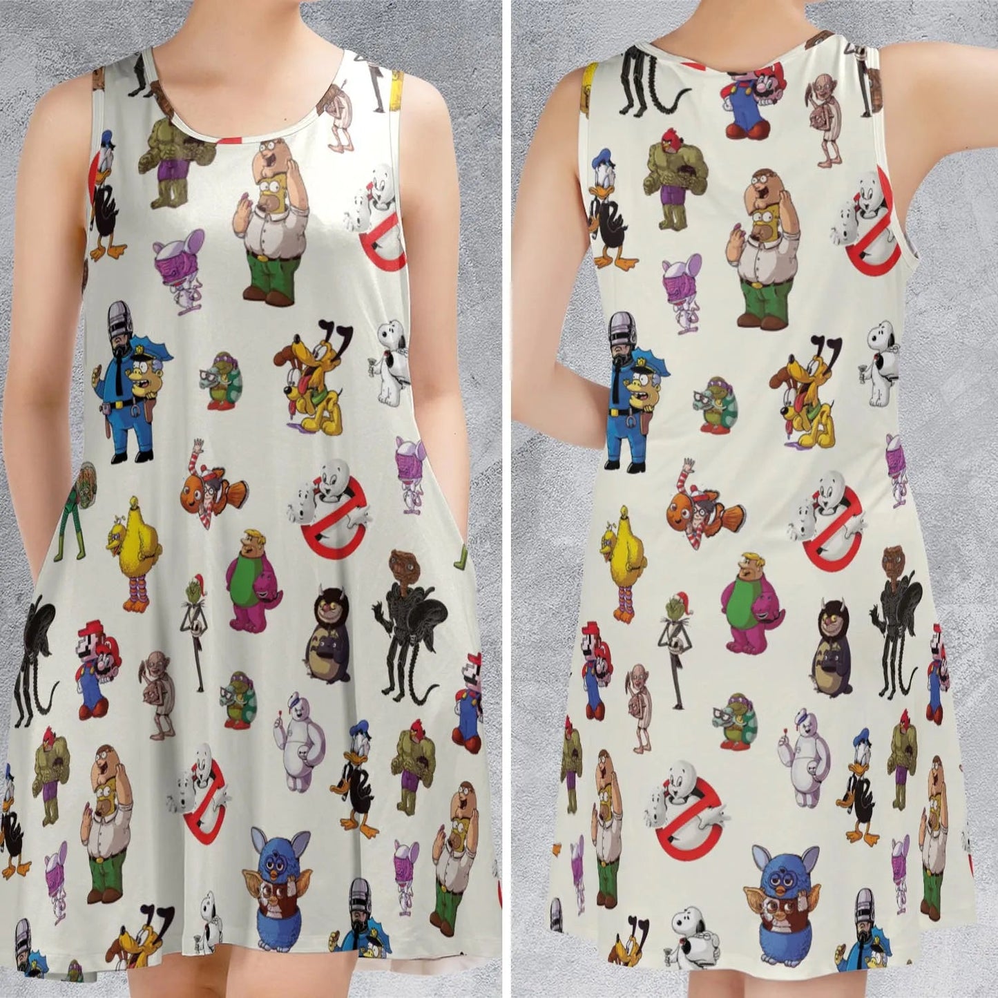 Casual Sleeveless Dress - EMPCSCXY