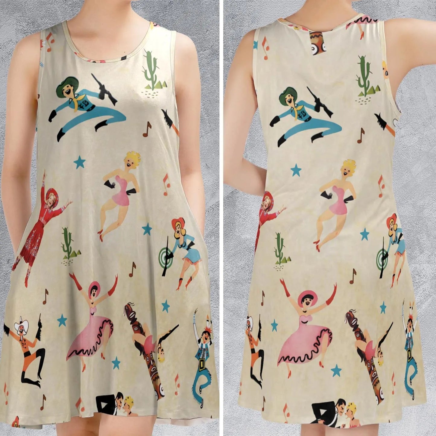 Casual Sleeveless Dress - 85W7B5S4