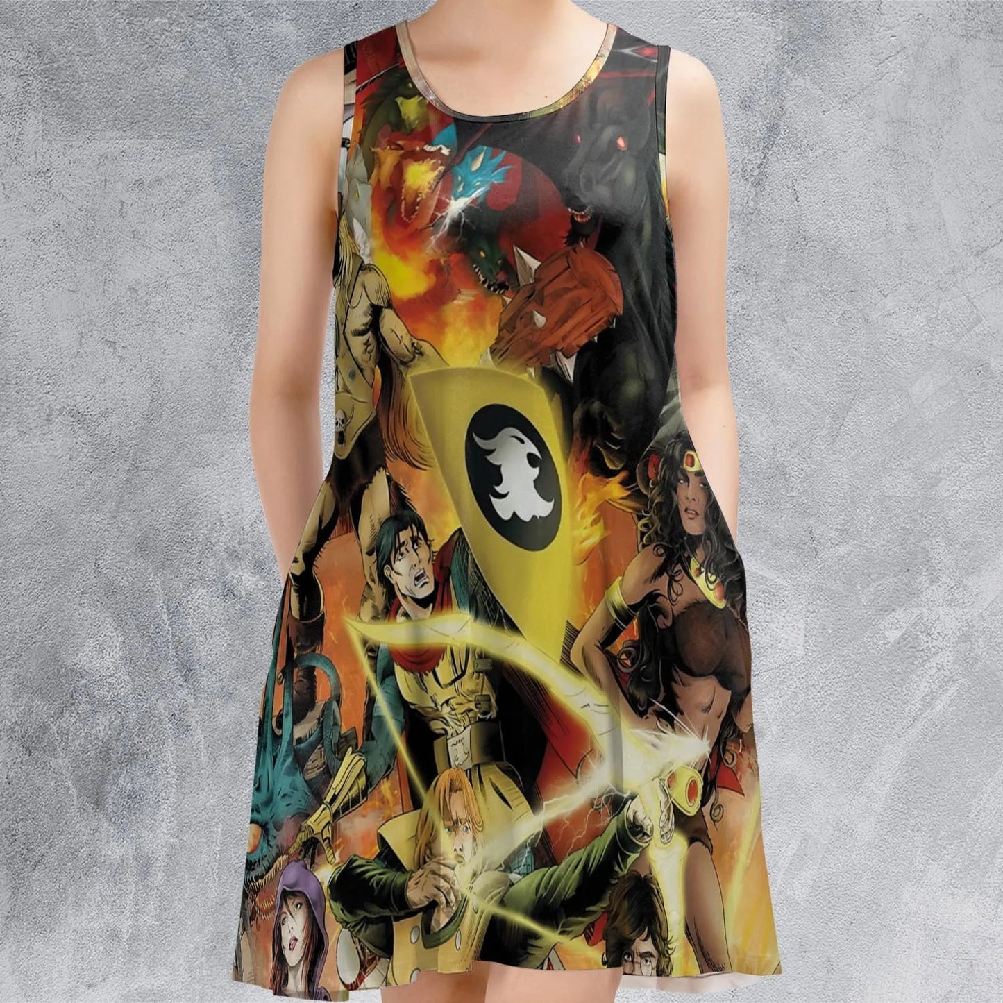Casual Sleeveless Dress - D1MS44XW