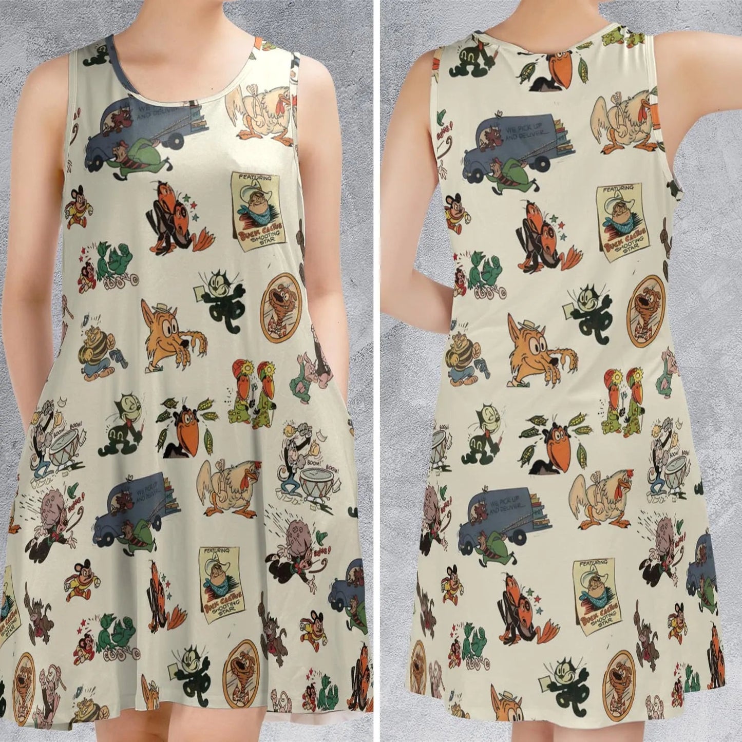 Casual Sleeveless Dress - 7J2LZMXR