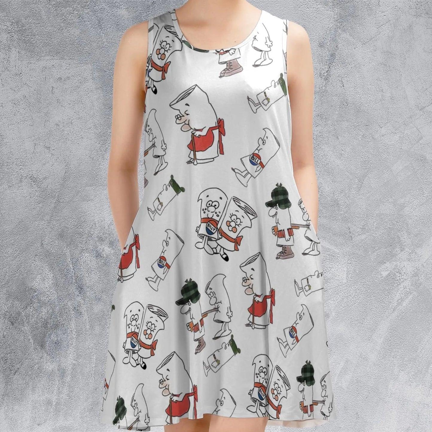 Casual Sleeveless Dress - Q2BTBDZM