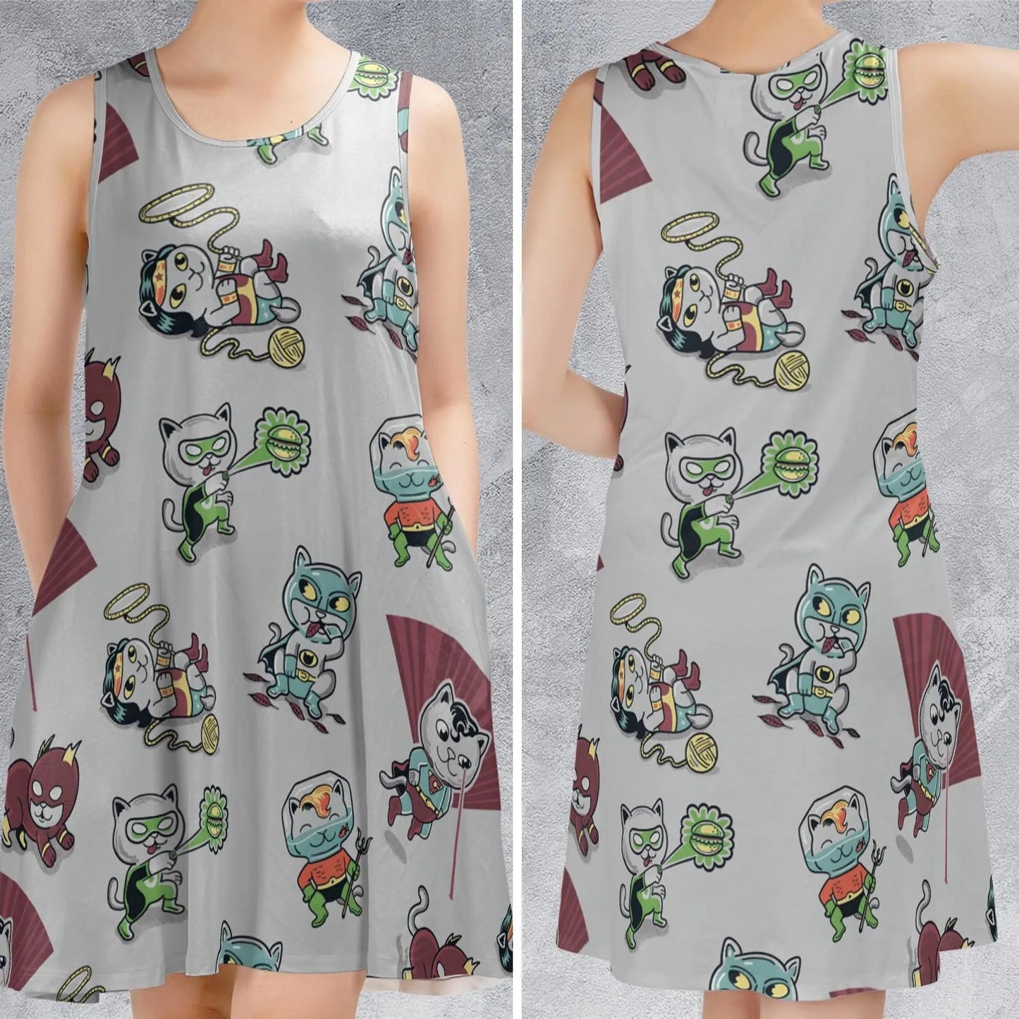 Casual Sleeveless Dress - XUTAG212
