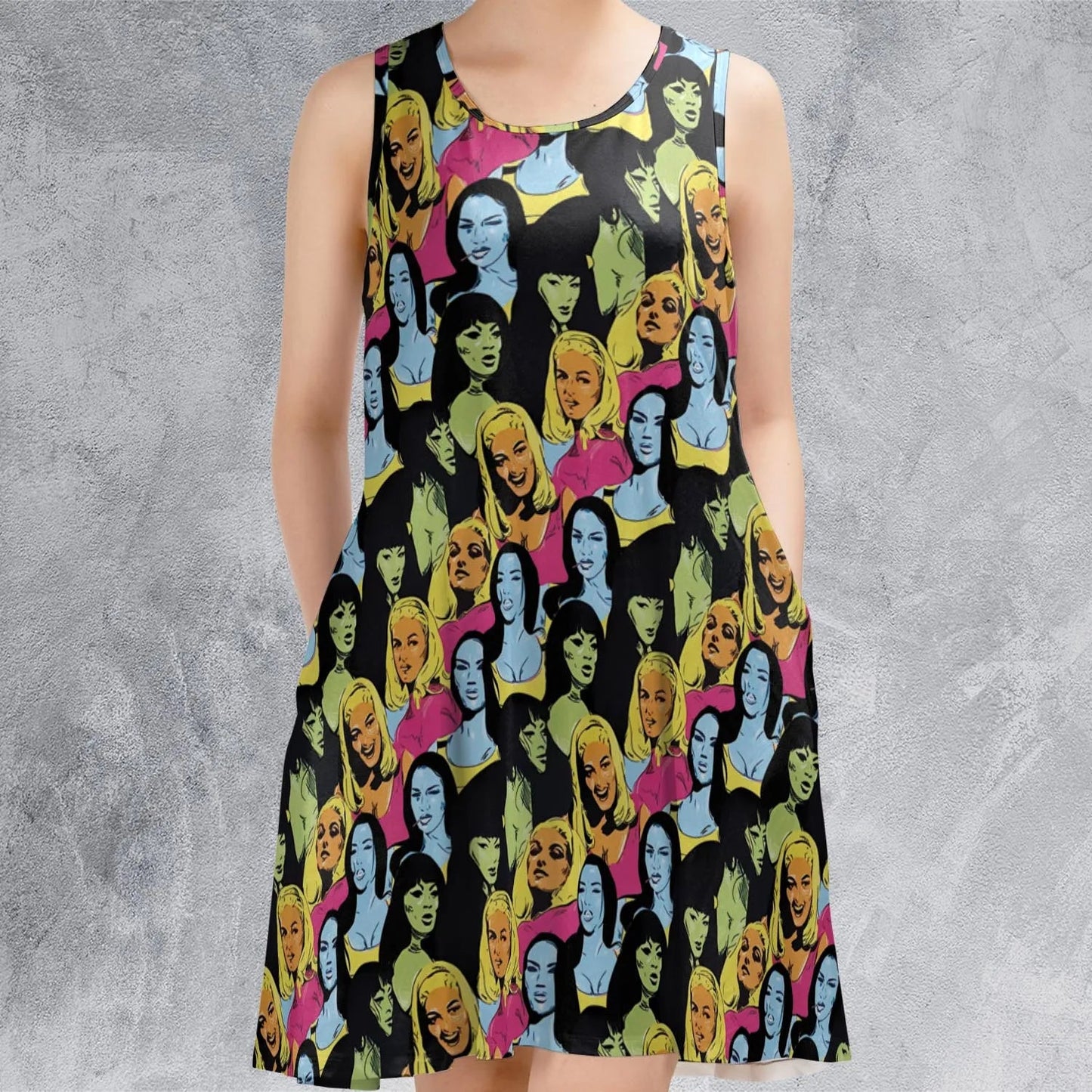 Casual Sleeveless Dress - L2M6P3WK