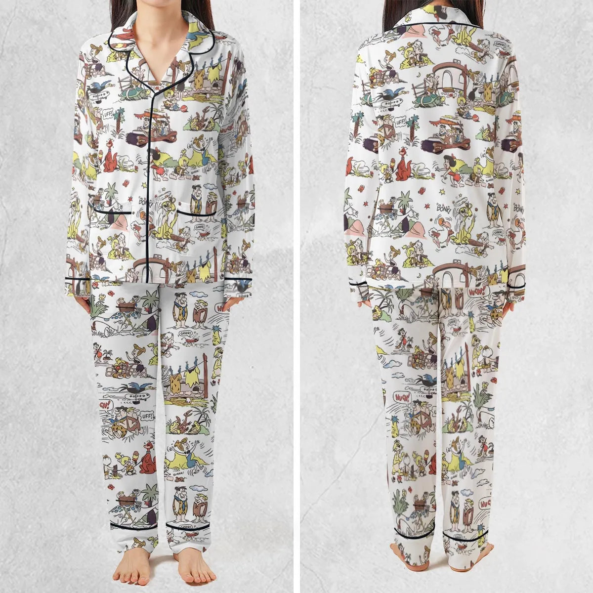 Stretch Long-Sleeve Pajamas Set - 7VW37JHV