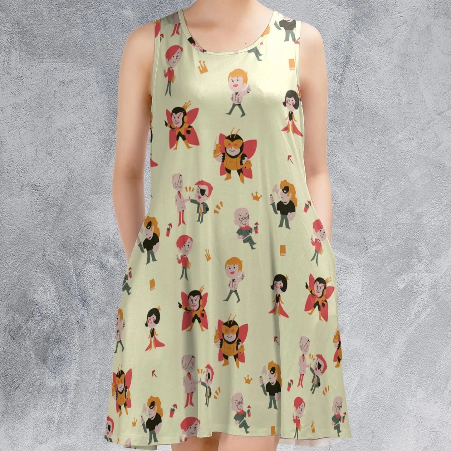 Casual Sleeveless Dress - X8C9KNP5