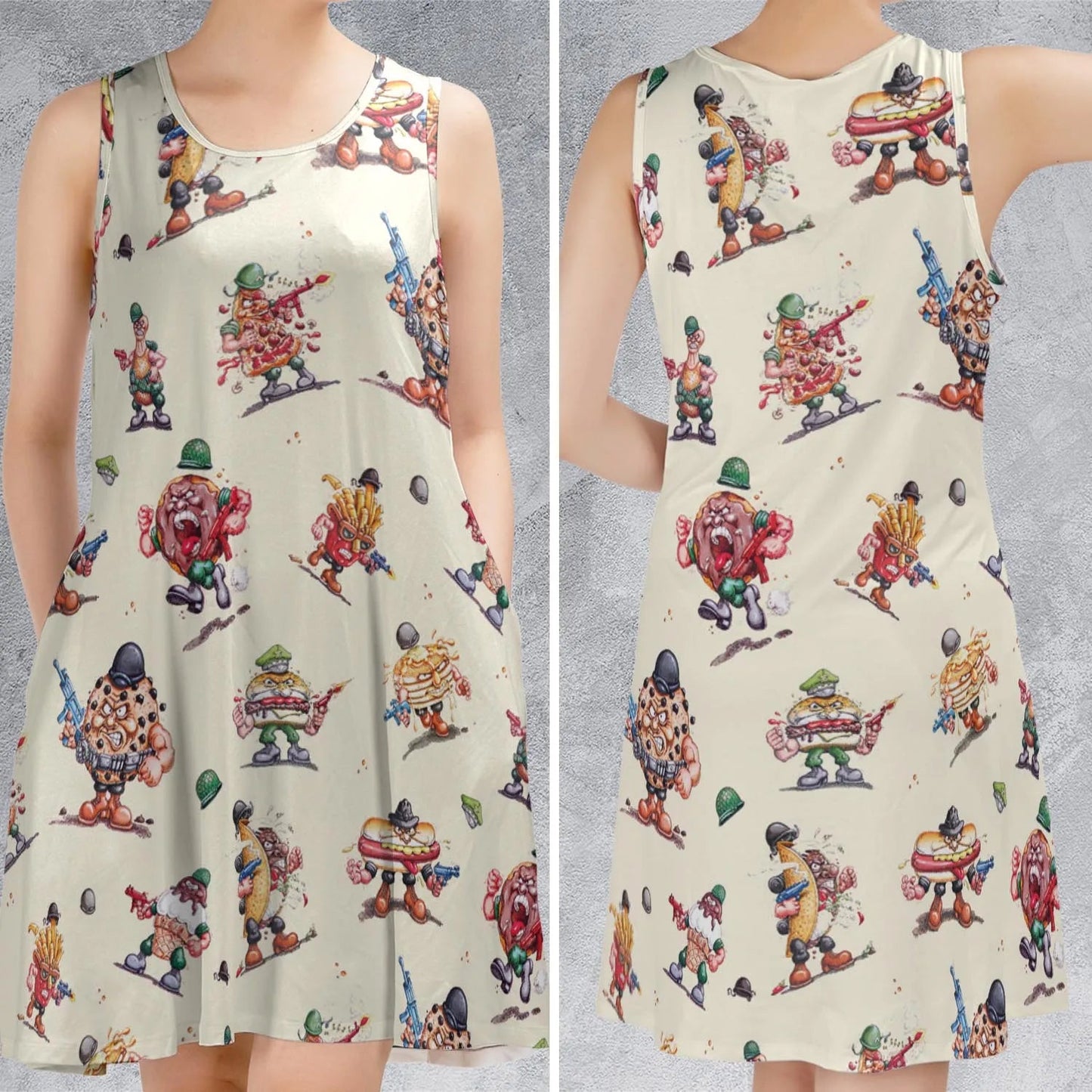 Casual Sleeveless Dress - T2JNH84N