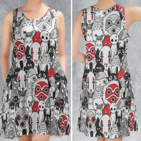 Casual Sleeveless Dress - DEHY7U5K