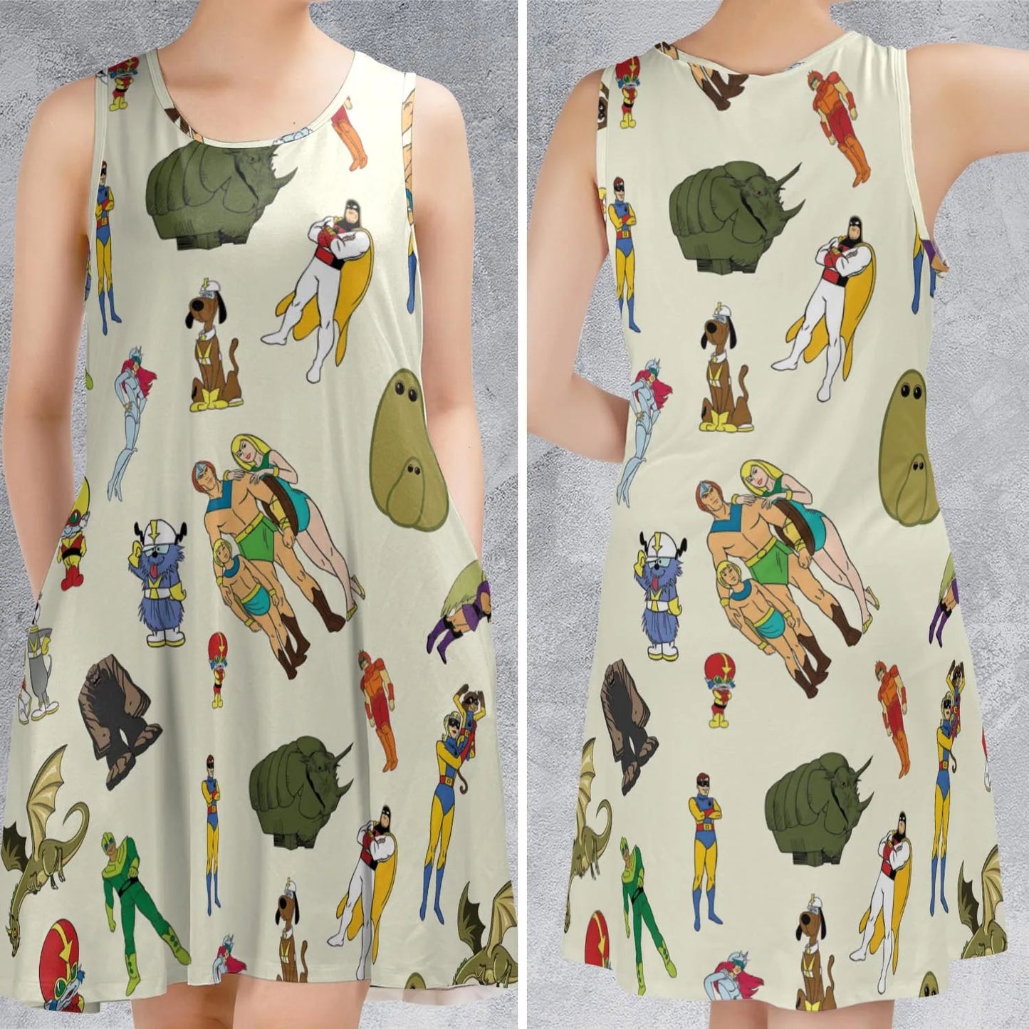 Casual Sleeveless Dress - 89N6DA4X
