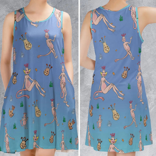 Casual Sleeveless Dress - 3JREEH9K