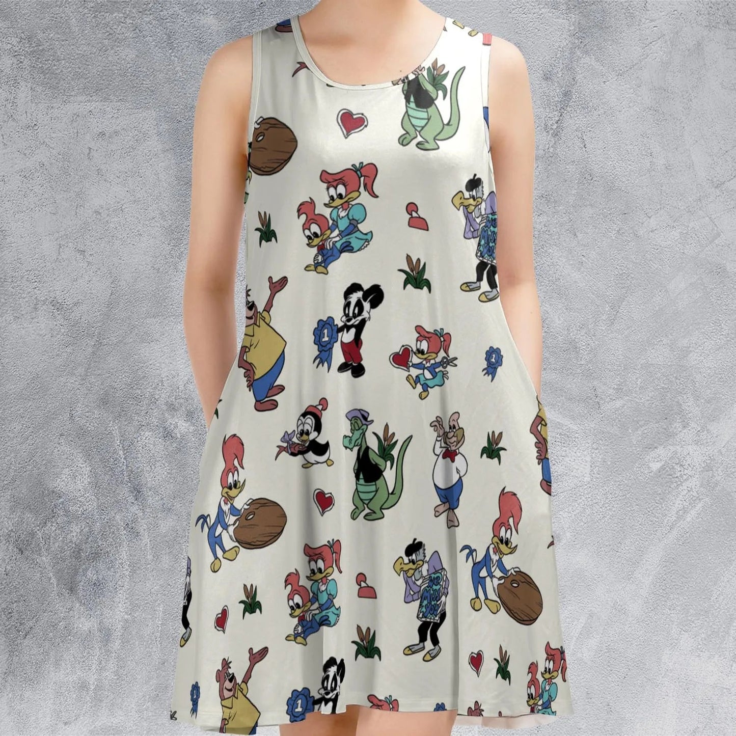 Casual Sleeveless Dress - BWE8Y388