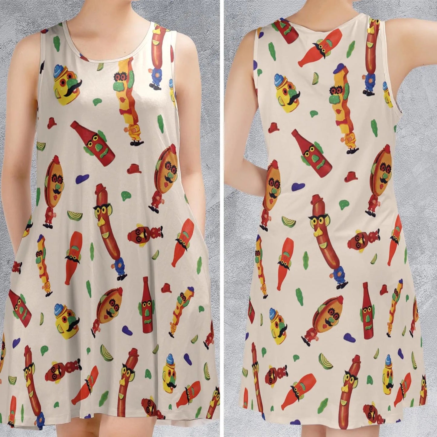 Casual Sleeveless Dress - PDWP627G