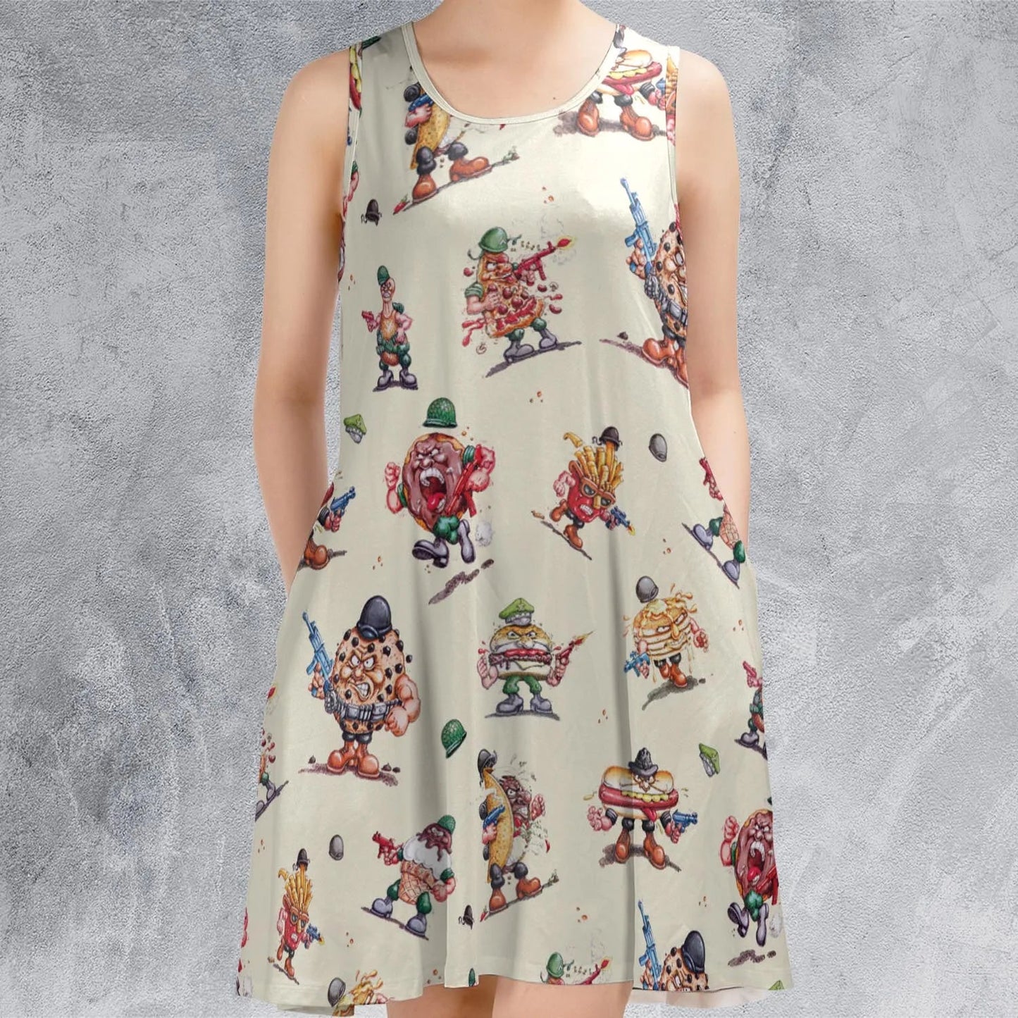 Casual Sleeveless Dress - T2JNH84N