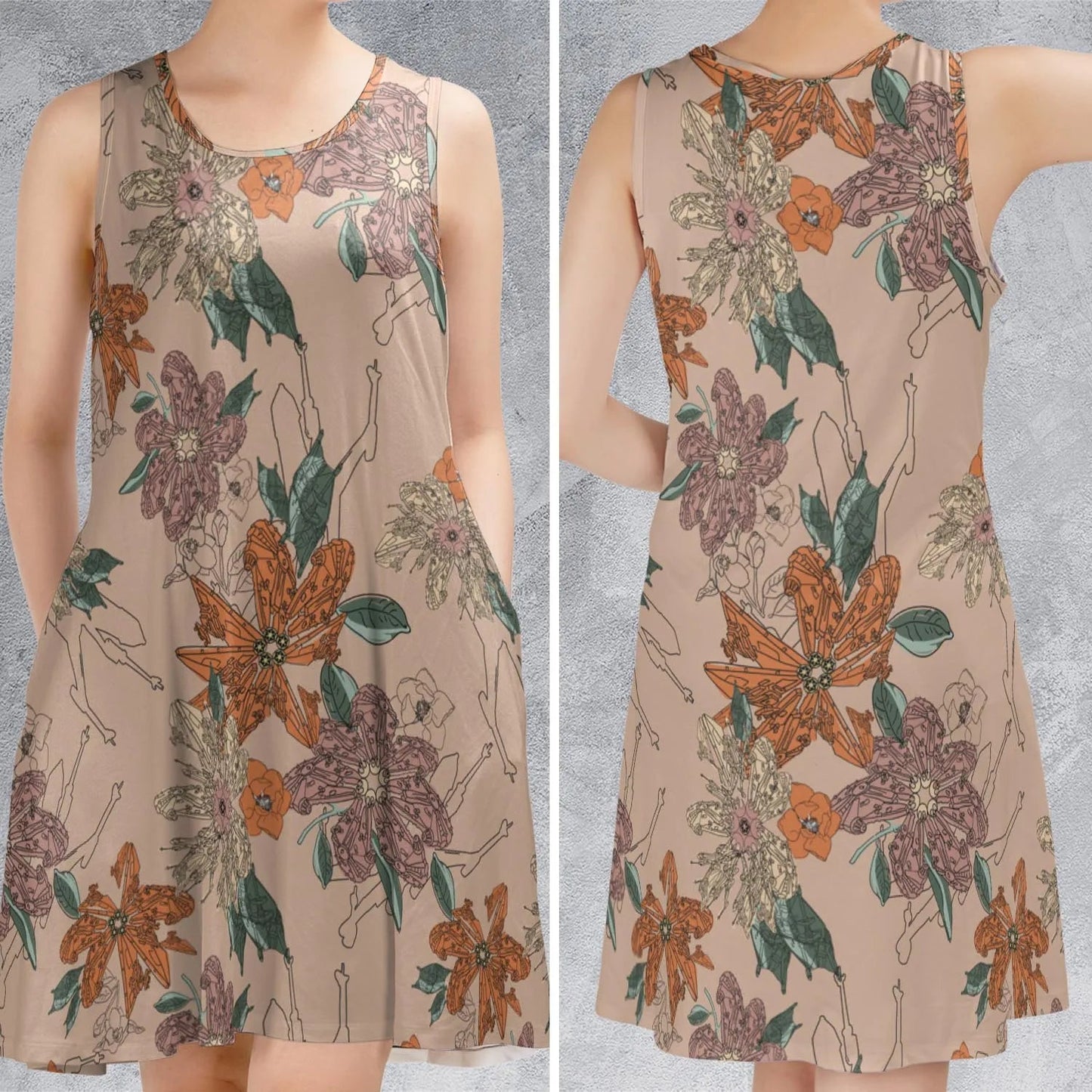 Casual Sleeveless Dress - 2UVKH5YN