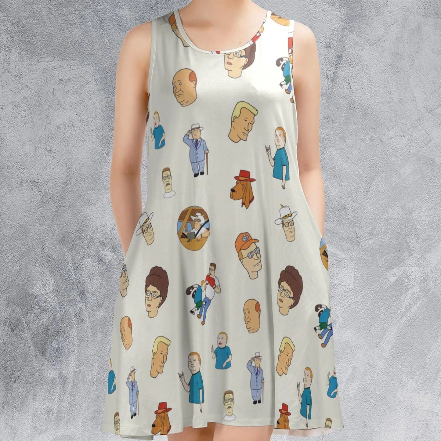 Casual Sleeveless Dress - J2XUH9ES