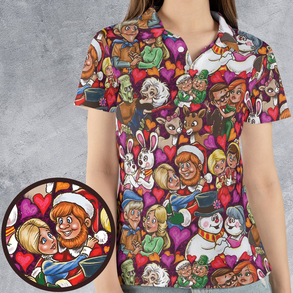 Retro Christmas Cartoon Couples Love -  - 4