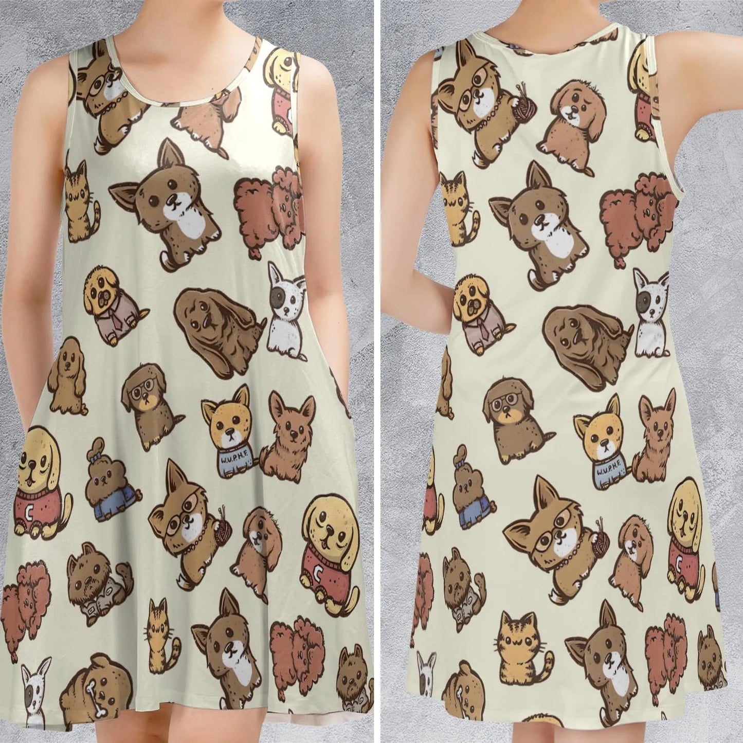Casual Sleeveless Dress - 8BUCB3ZX