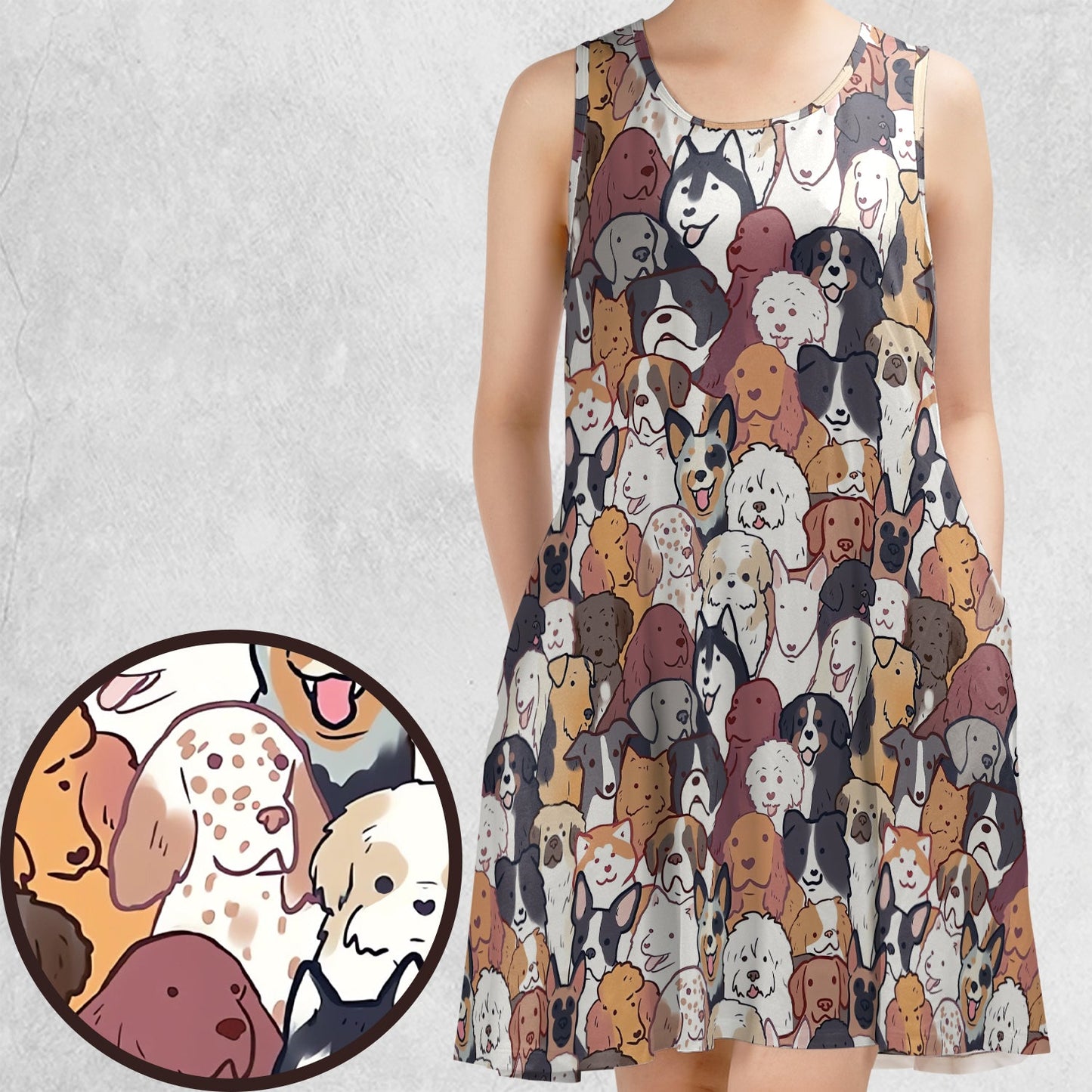 Casual Sleeveless Dress - UV76EAXU