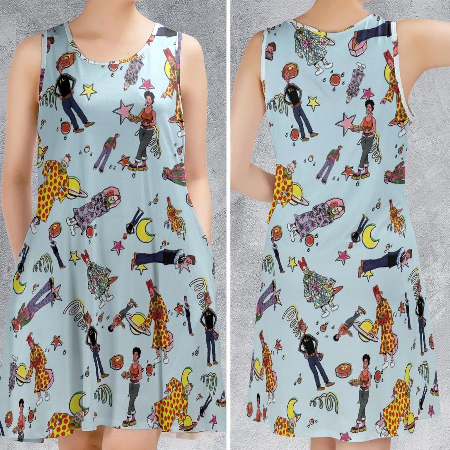 Casual Sleeveless Dress - RSPU2ZSE