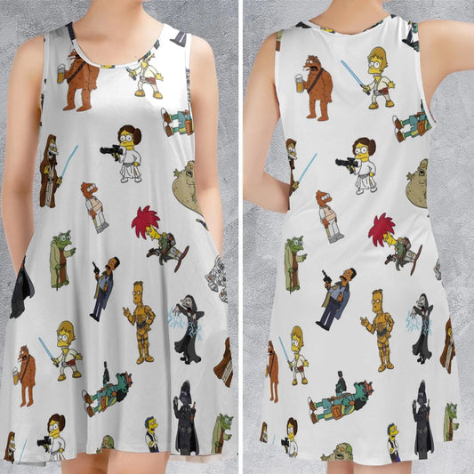 Casual Sleeveless Dress - 6T9WQEH5