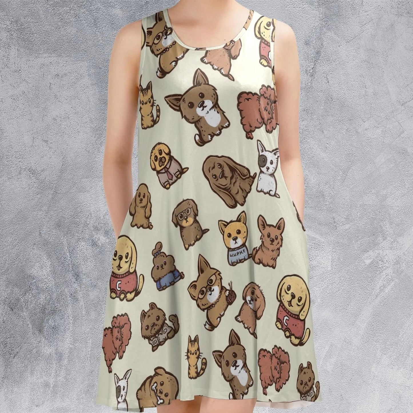 Casual Sleeveless Dress - 8BUCB3ZX