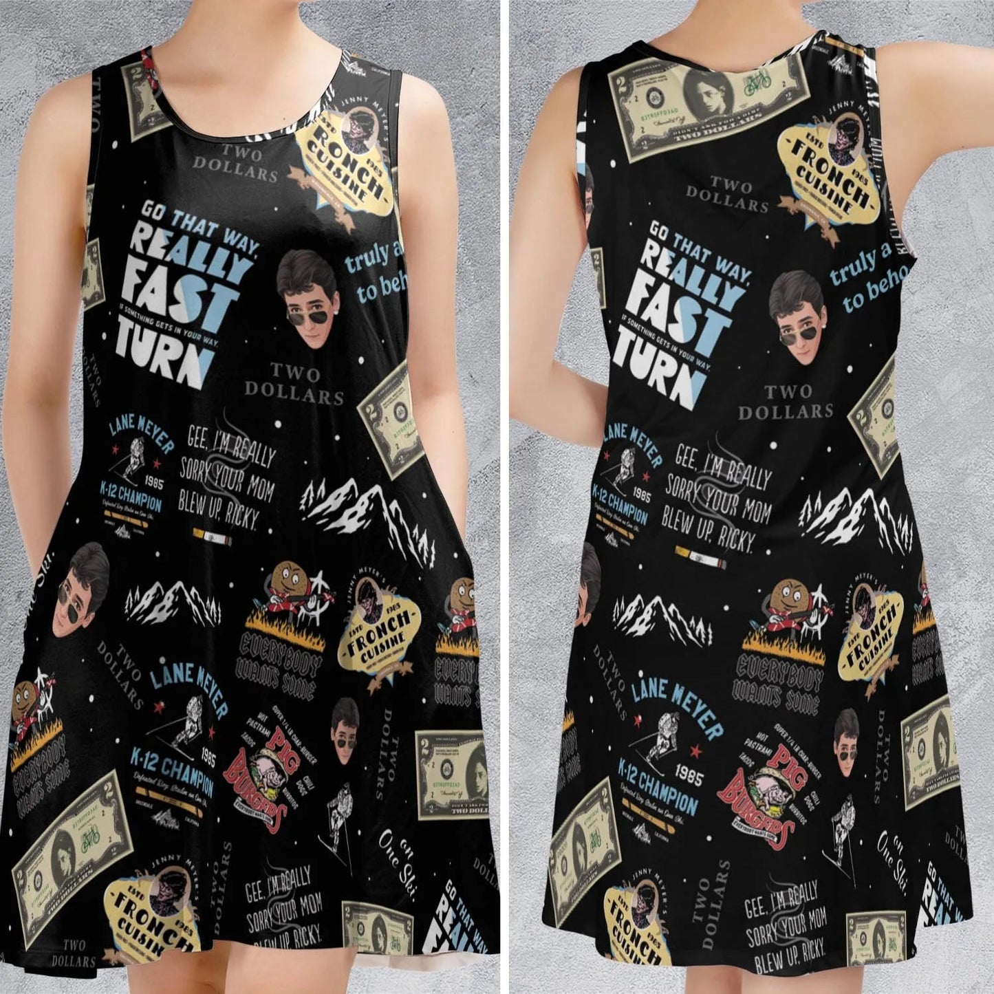 Casual Sleeveless Dress - BG1T6NRH