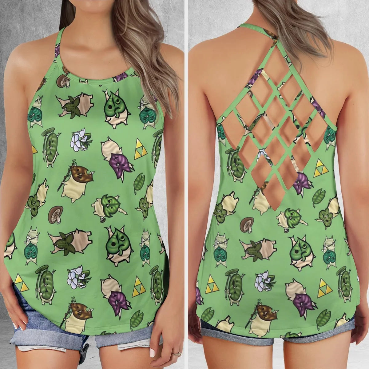 Lattice Back Tank Top - E9A19MJG