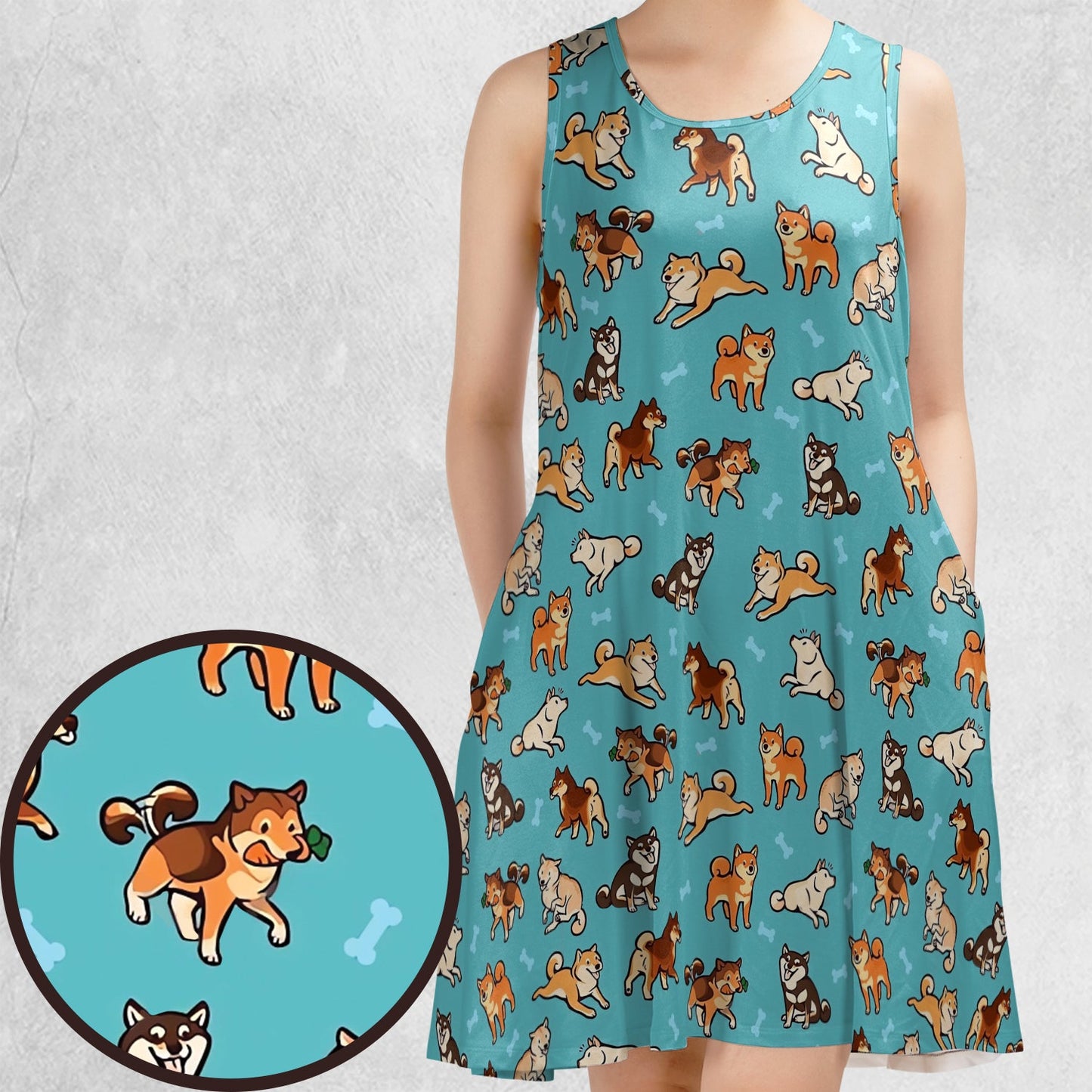 Casual Sleeveless Dress - NBQD95GH