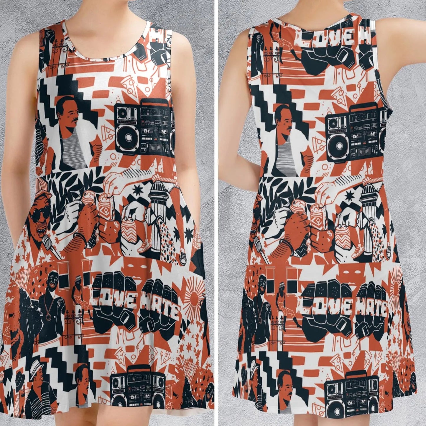 Casual Sleeveless Dress - US3LW1BK