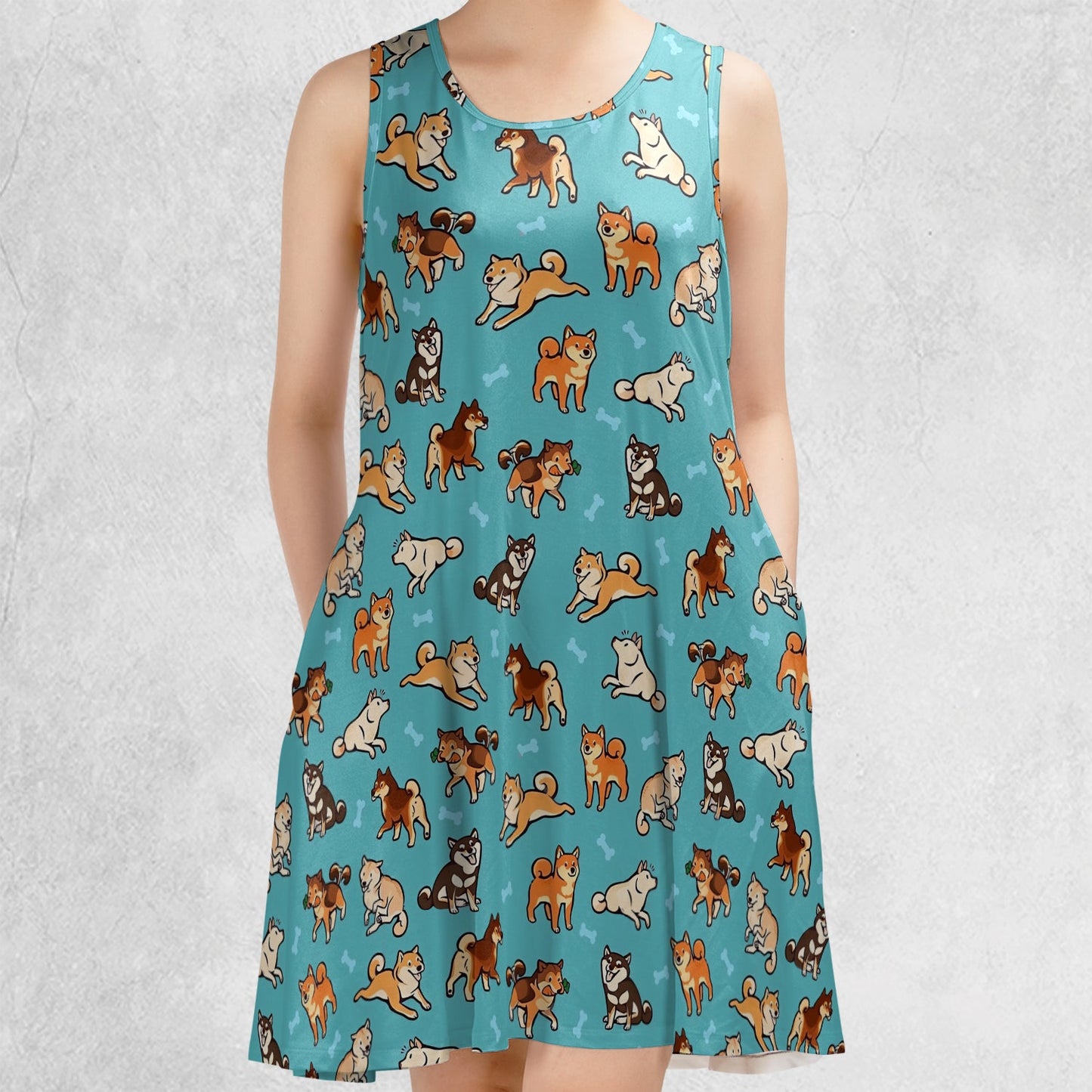 Casual Sleeveless Dress - NBQD95GH
