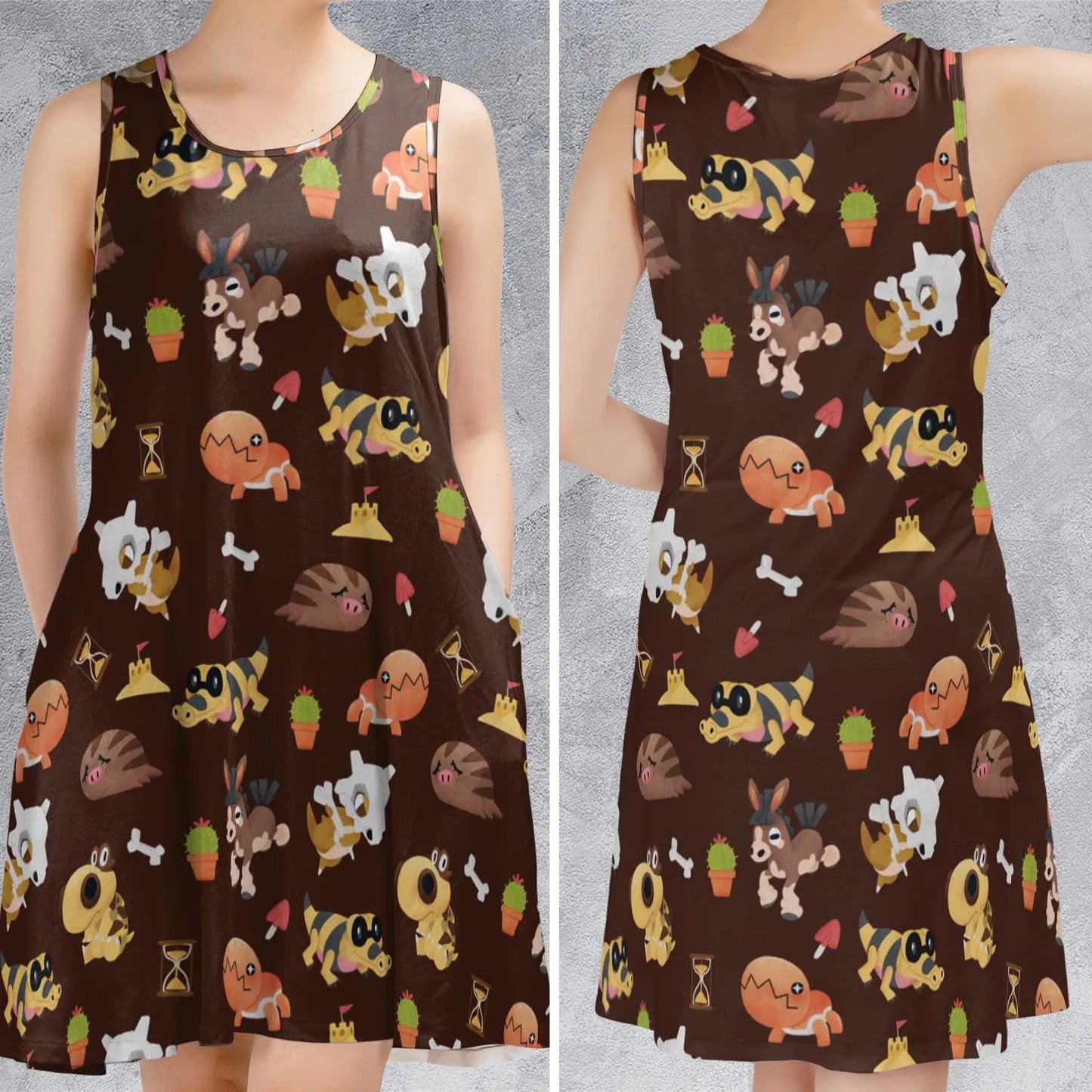Casual Sleeveless Dress - RTTXTHFG