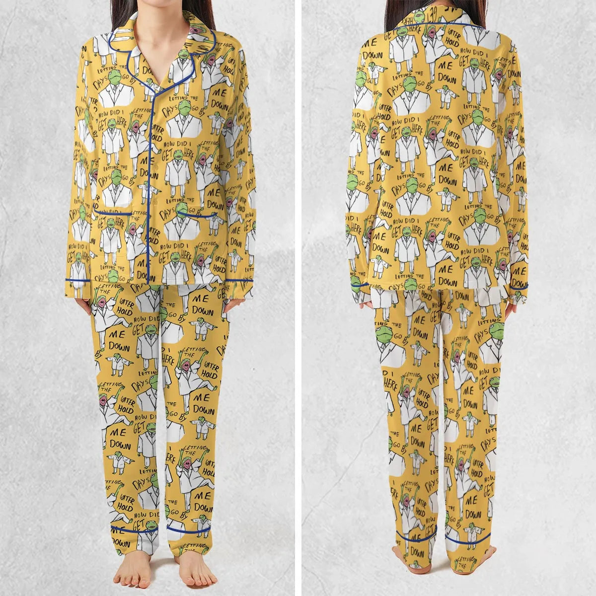 Stretch Long-Sleeve Pajamas Set - V4CHQDWT