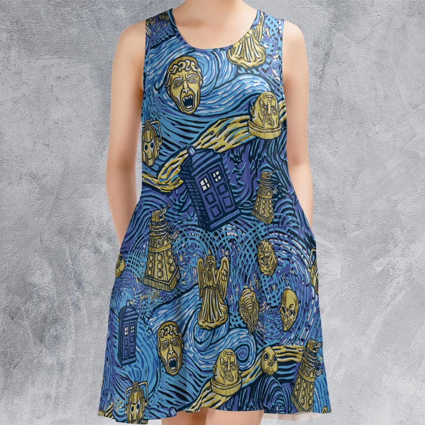 Casual Sleeveless Dress - 4UKRFUWV