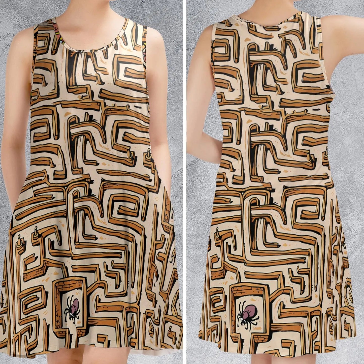Casual Sleeveless Dress - 7XD4MPET