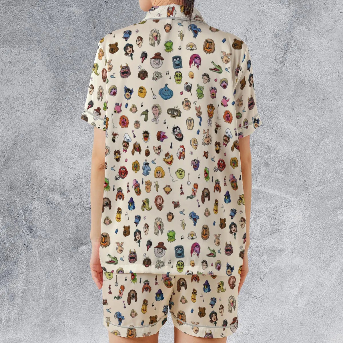 Satin Short-Sleeve Pajamas Set - ENXAZA5U