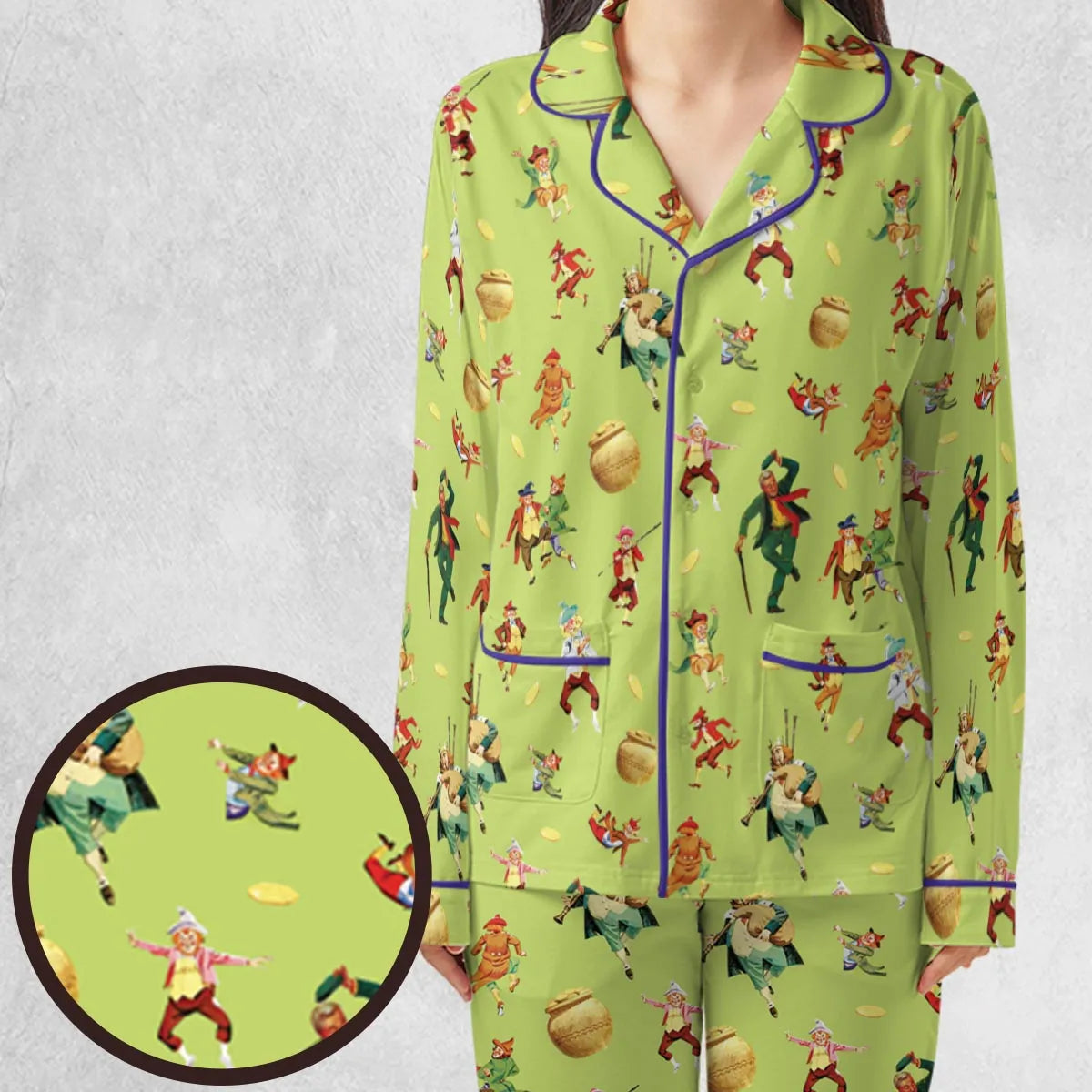 Stretch Long-Sleeve Pajamas Set - JST29GPV