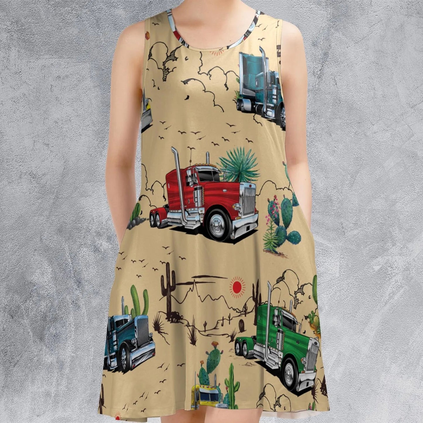 Casual Sleeveless Dress - GHTM9HXY