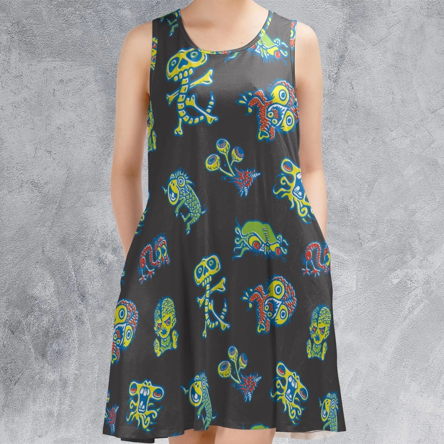 Casual Sleeveless Dress - JFJ1LT8B