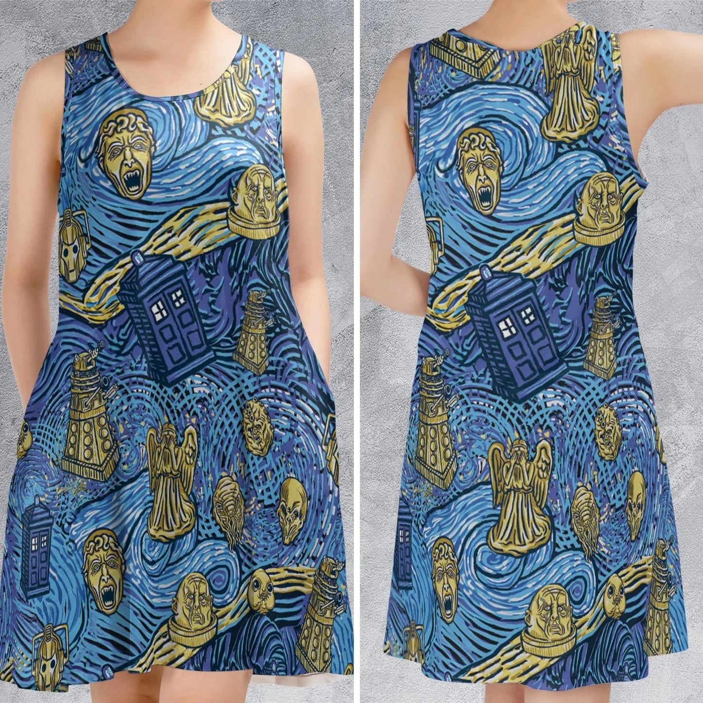 Casual Sleeveless Dress - 4UKRFUWV