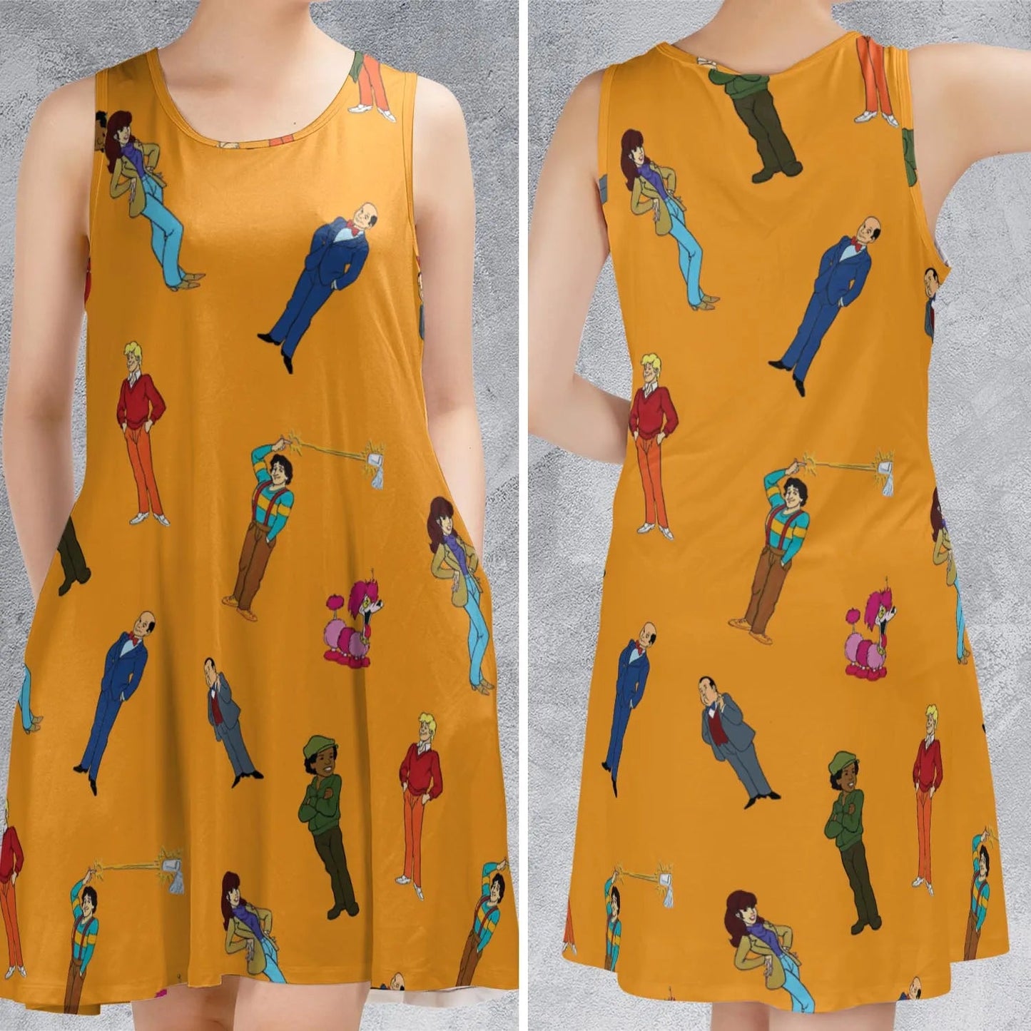 Casual Sleeveless Dress - TWRH89PB