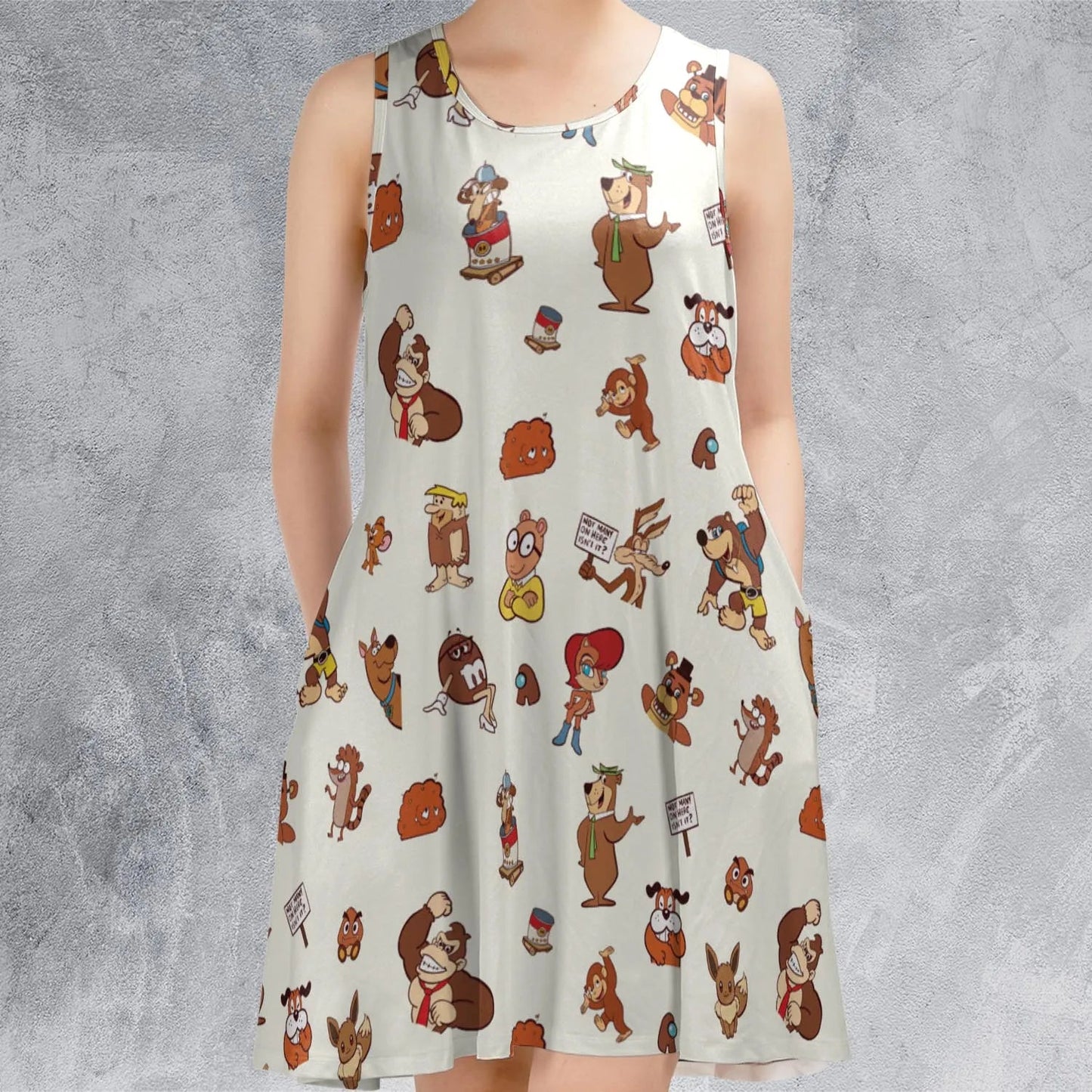Casual Sleeveless Dress - V13VPJ1D