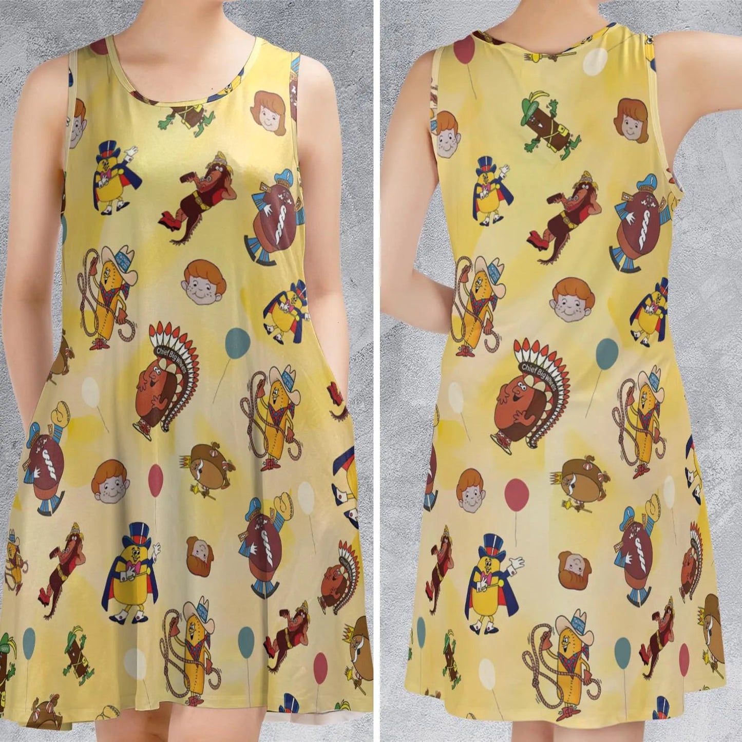 Casual Sleeveless Dress - U1HWHHCV