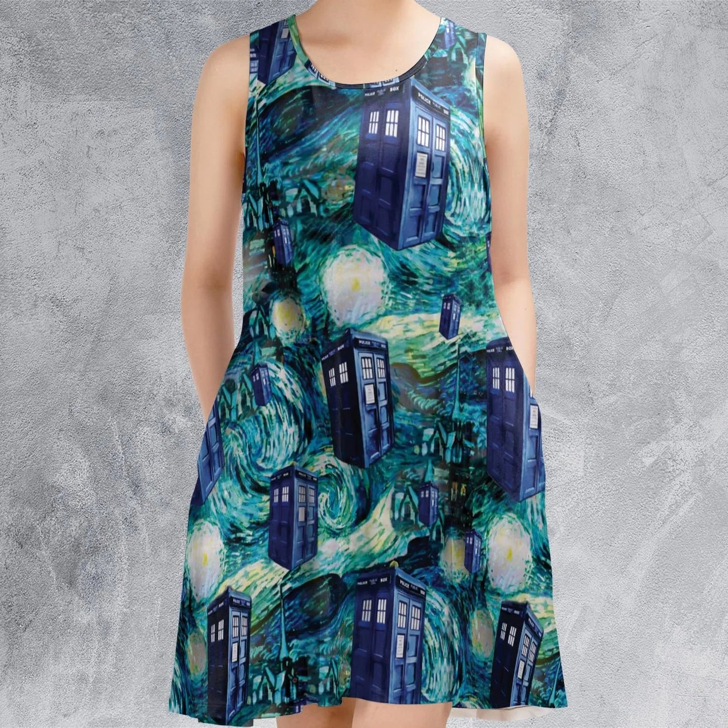Casual Sleeveless Dress - G6F8RWL2