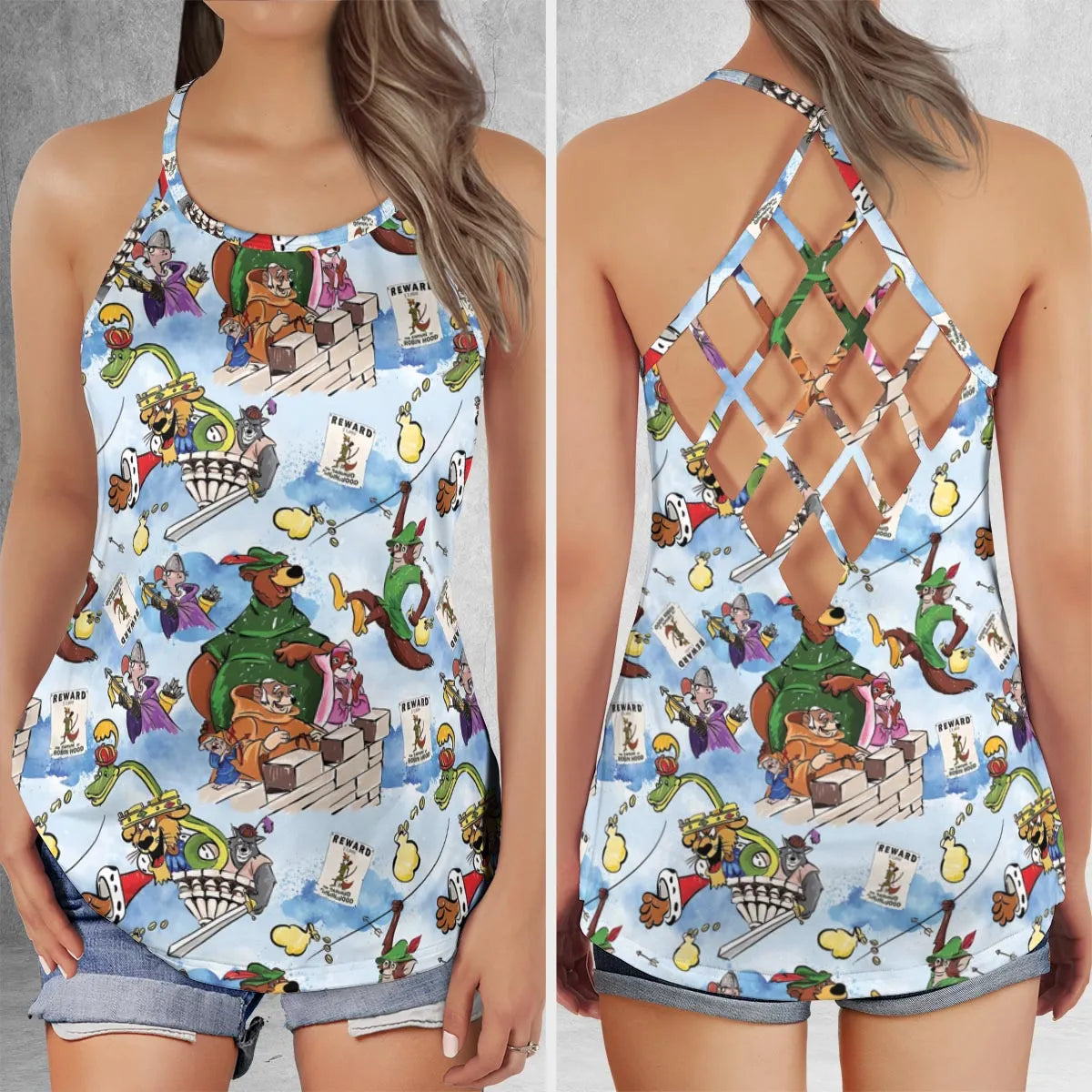 Lattice Back Tank Top - V5K1123H