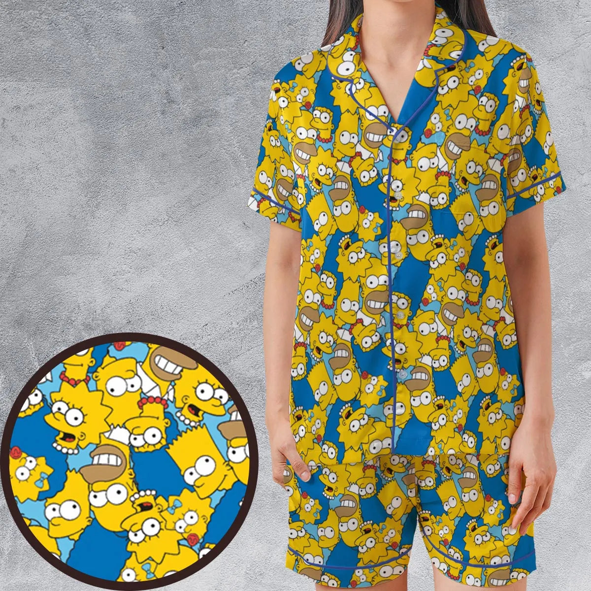 Satin Short-Sleeve Pajamas Set - BU2ZJWJD