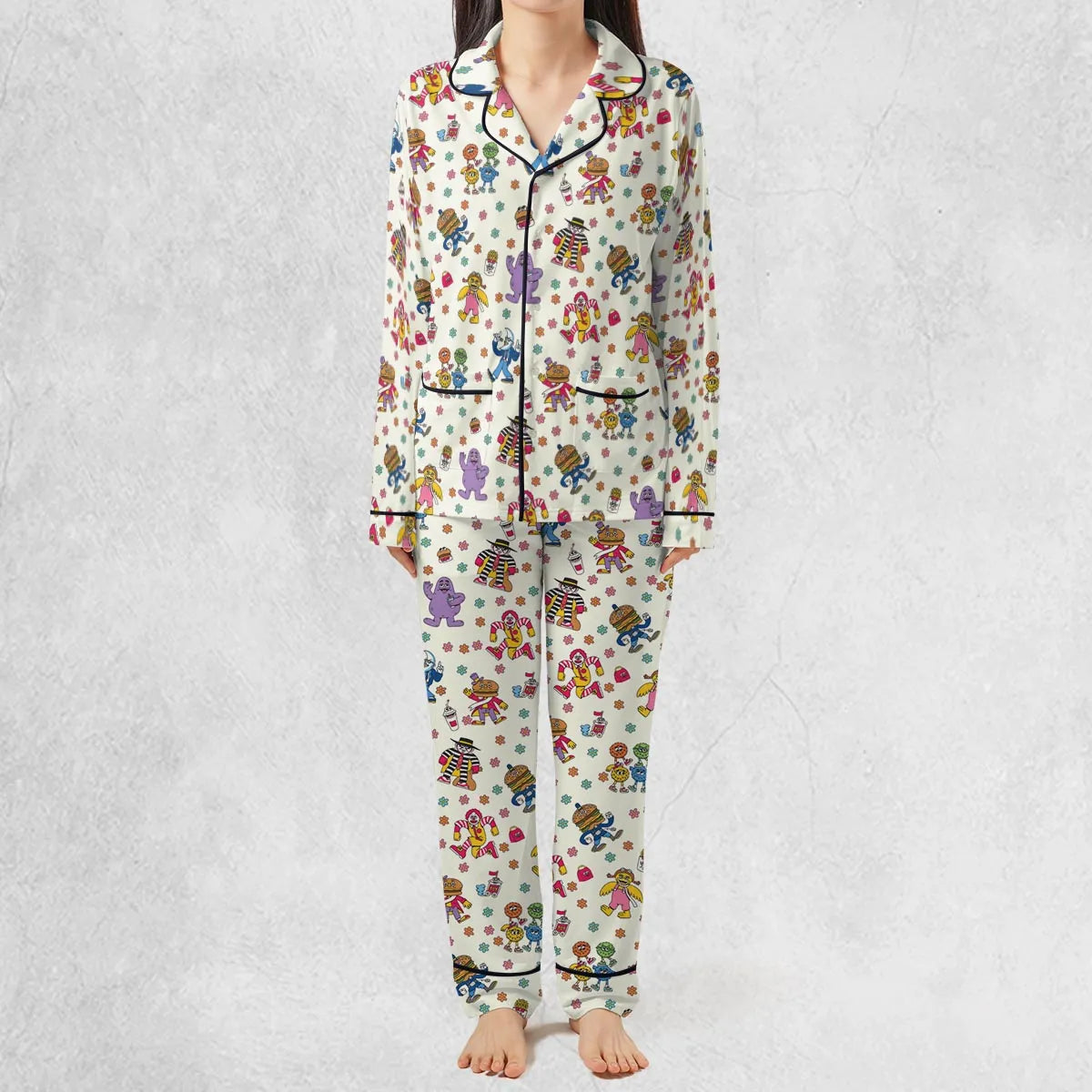 Stretch Long-Sleeve Pajamas Set - KBX8JUPJ